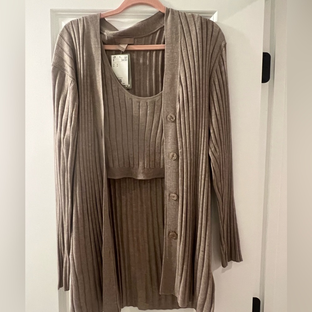 Brown H&m two piece sweater set